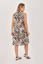 Vestido Manga Sisa Étnico Negro