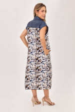 Vestido Cinturón Azul Medio