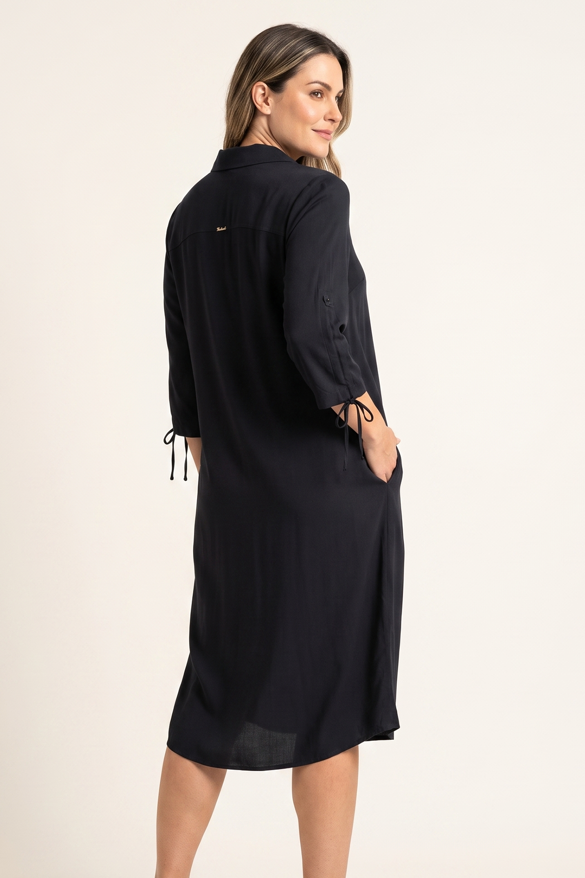 Vestido en Rayón Negro para Mujer