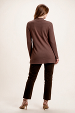 Cardigan en Polilycra Café para Mujer