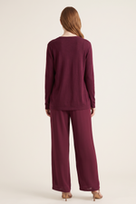 Cardigan Duo en Polilycra Vinotinto para Mujer