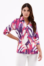 Blusa Manga 3/4 Étnica Morado Para Mujer 