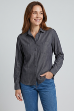 Blusa Negra en Algodón para Mujer
