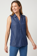 Blusa en Rayón Azul Oscuro para Mujer