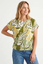 Blusa Estampada Verde en Rayón para Mujer