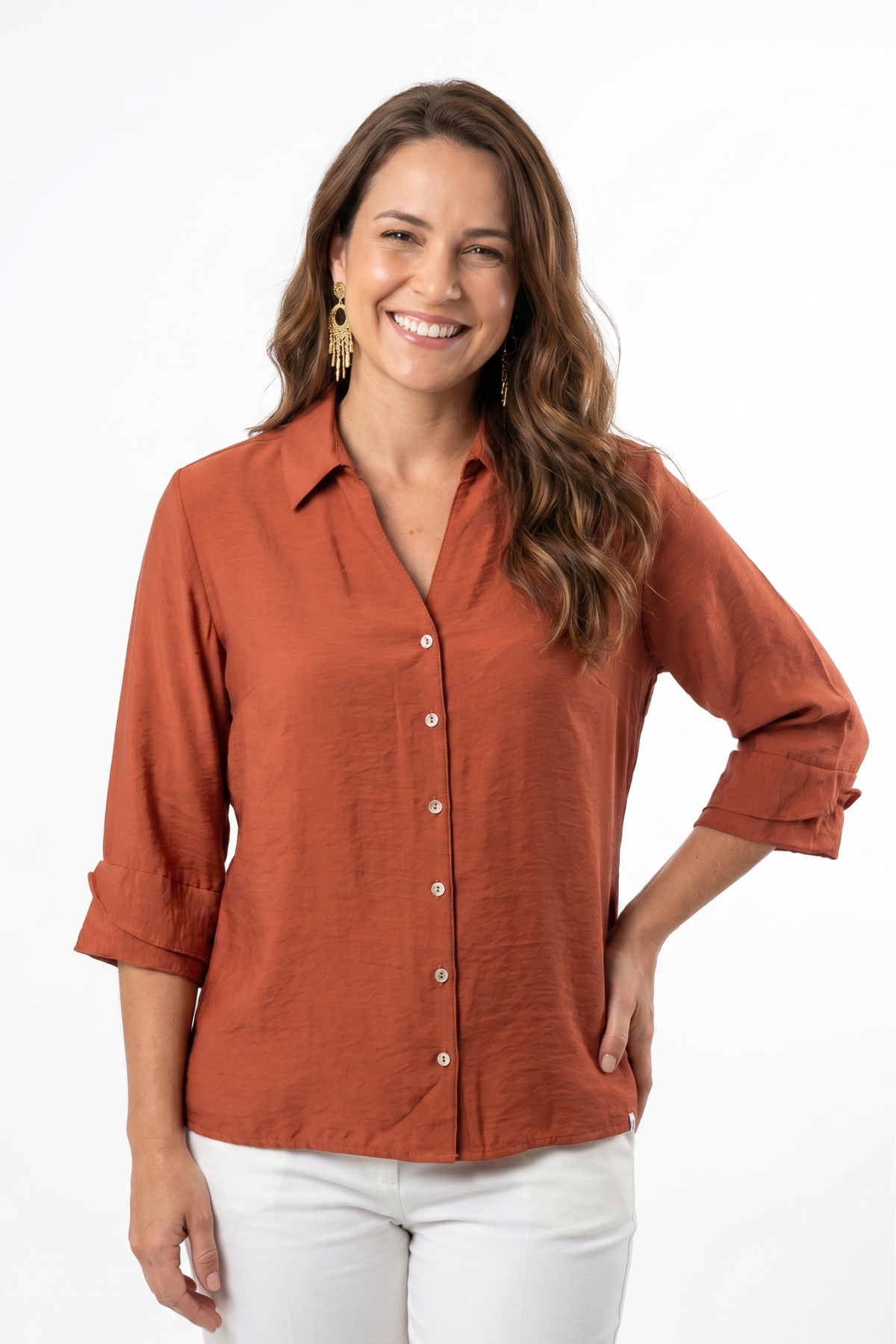 Blusa Terracota en Rayón para Mujer
