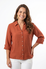 Blusa Terracota en Rayón para Mujer