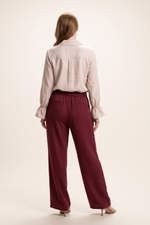 Blusa Manga Larga en Polyester Twill Rosado para Mujer