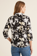 Blusa Manga 3/4 en Rayón Negra para Mujer