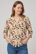 Blusa Manga 3/4 en Rayón Mostaza para Mujer