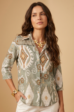 Blusa Estampada Verde en Rayón para Mujer