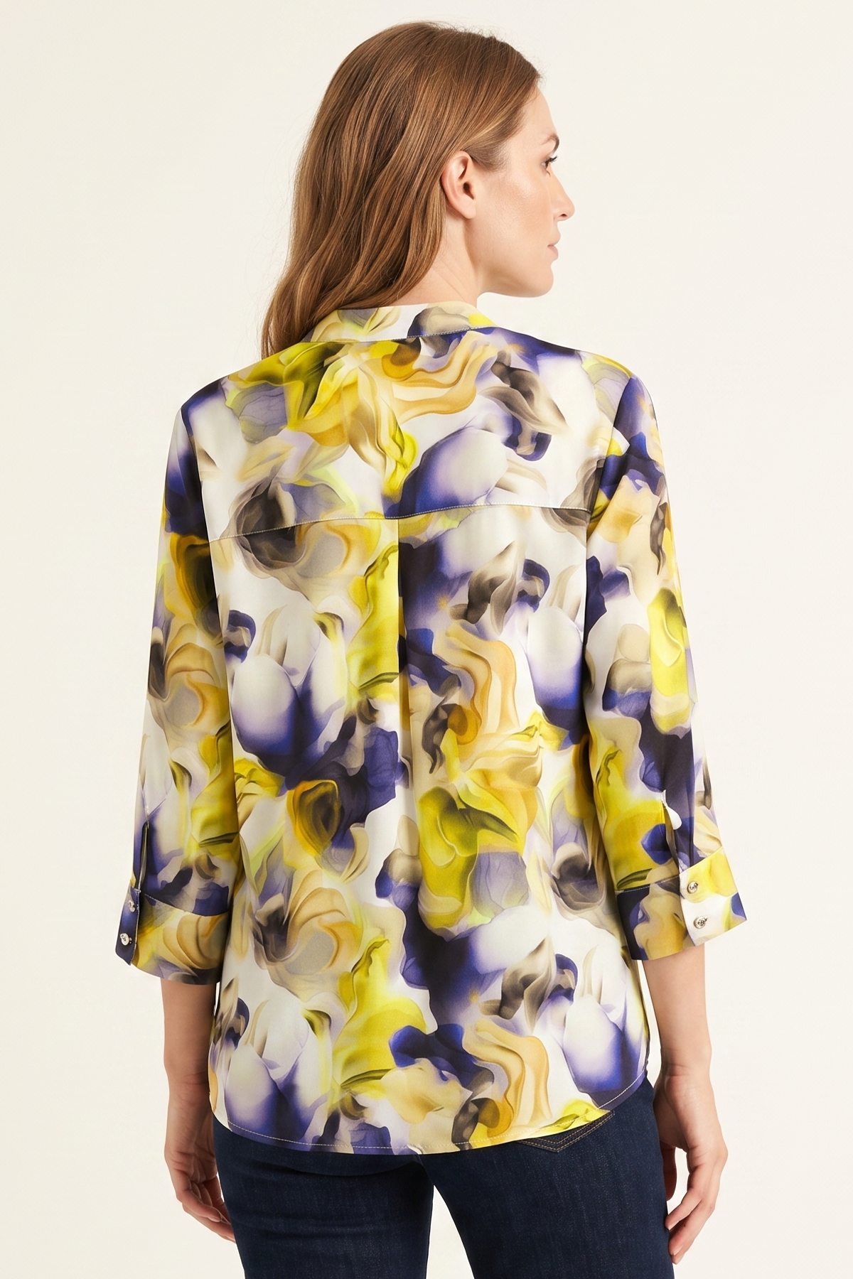Blusa Manga 3/4 en Rayón Morada para Mujer