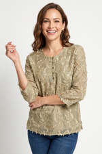 Blusa Manga 3/4 en Rayón Taupe para Mujer