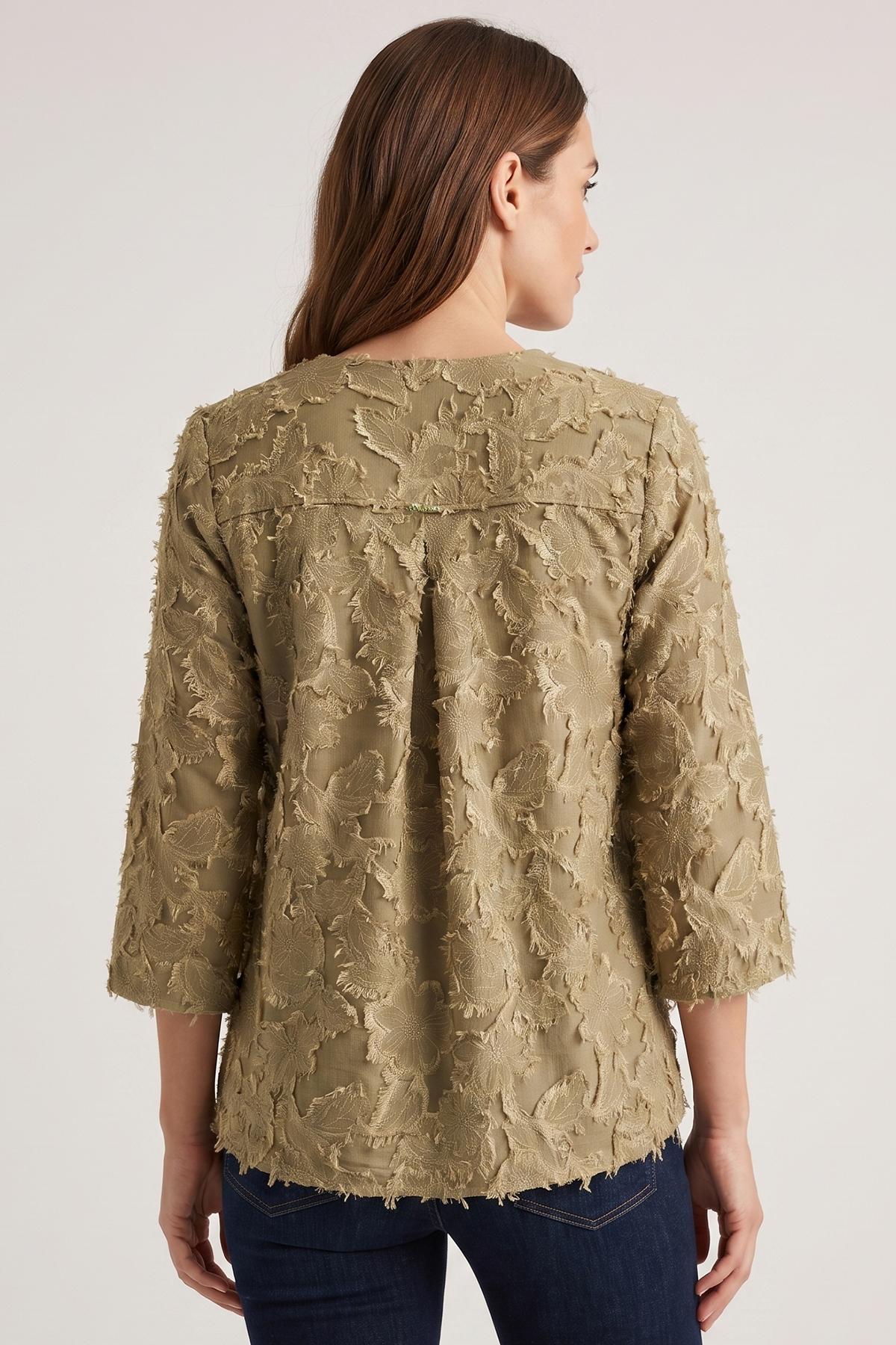 Blusa Manga 3/4 en Rayón Taupe para Mujer