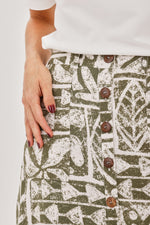 Falda Bolsillos Étnica Verde Oliva