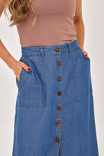 Falda Bolsillos Índigo Azul Medio