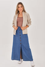 Falda Bolsillos Índigo Azul Medio