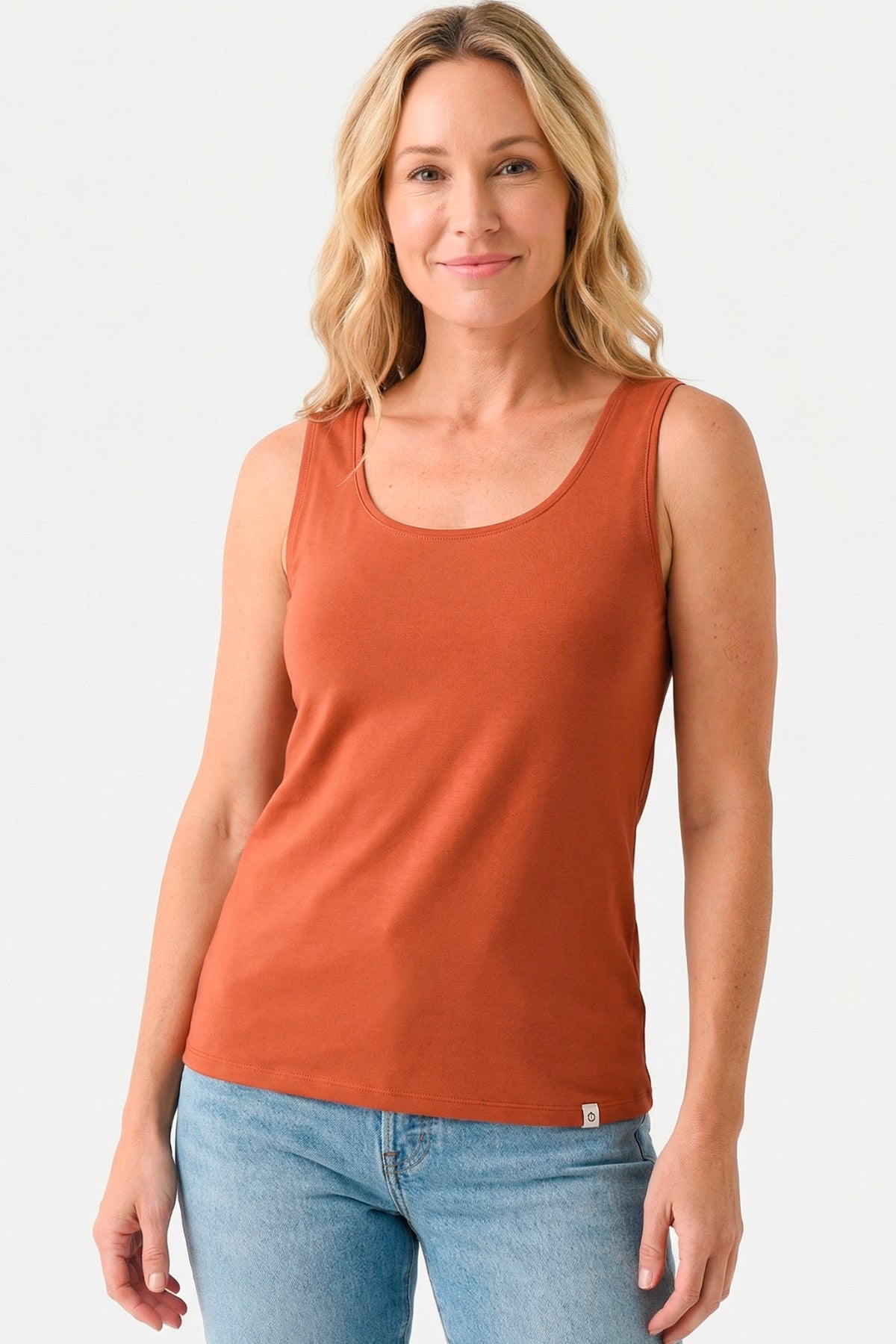 Top en lycra para mujer terracota