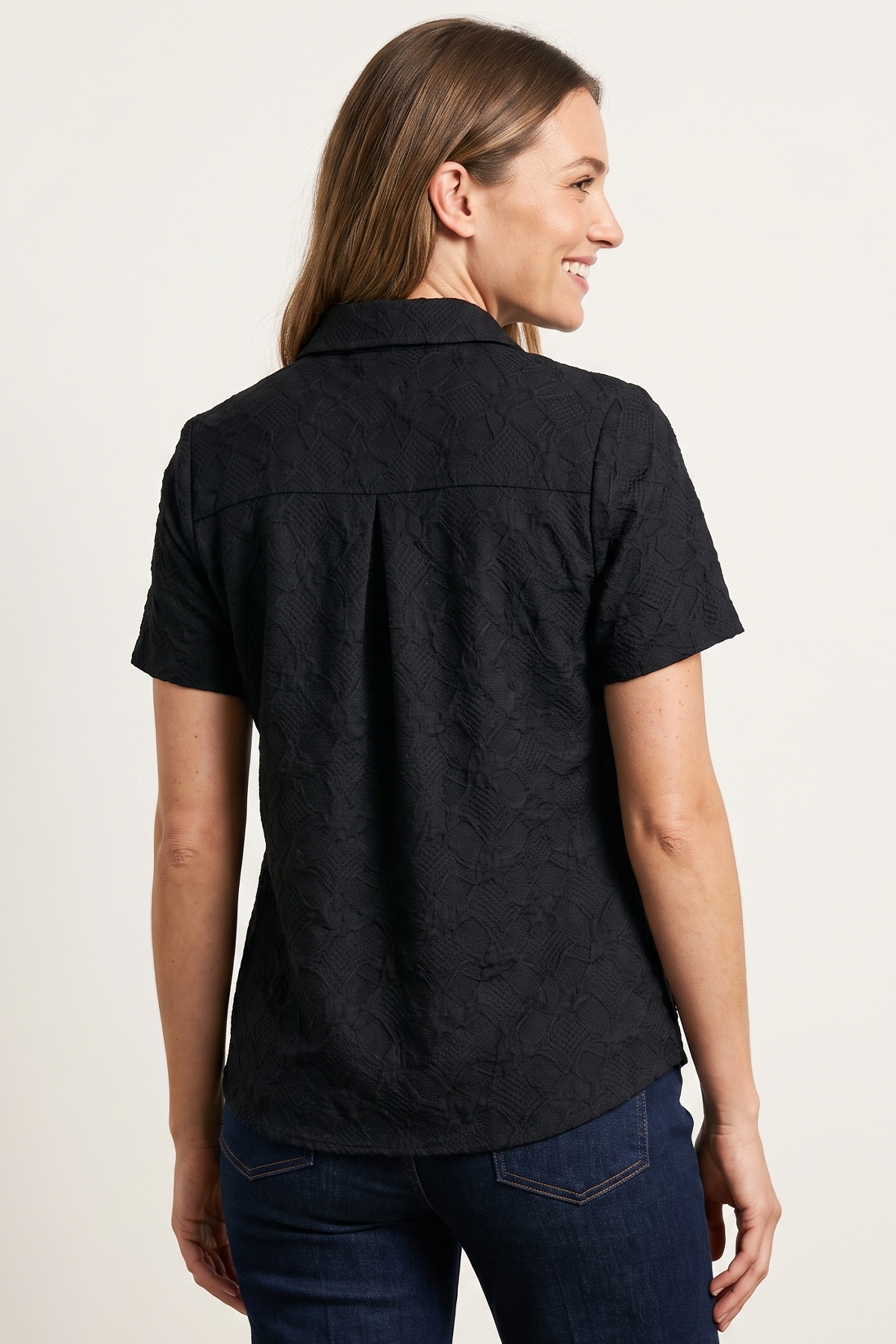 Camiseta en Jersey Negro para Mujer
