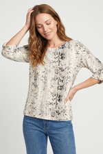 Camiseta en Viscosa Beige con Manga Corta para Mujer