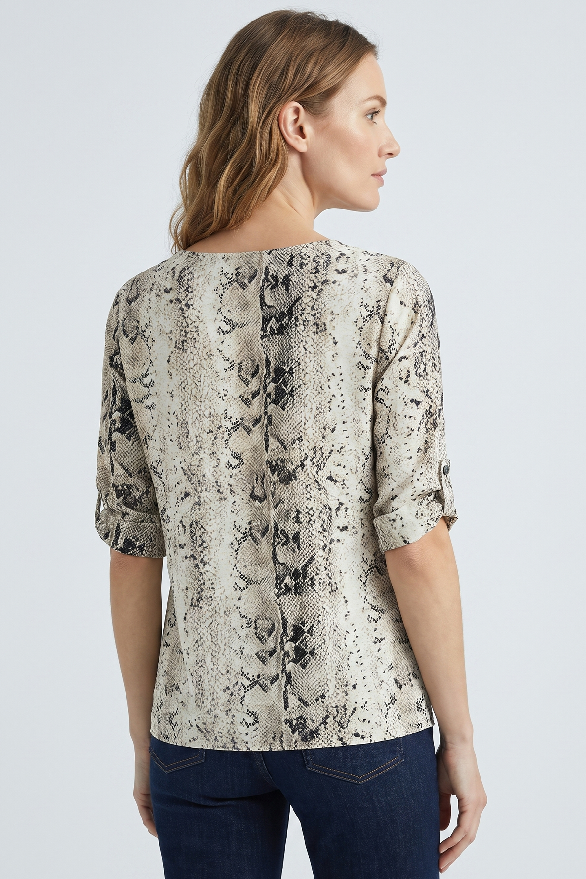 Camiseta en Viscosa Beige con Manga Corta para Mujer