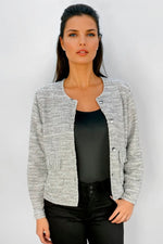 Chaqueta Lurex Bolsillo Gris Oscuro