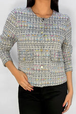 Chaqueta Lurex Bolsillo Rosado