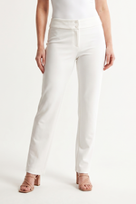 Pantalón Casual Blanco en Poliéster para Mujer