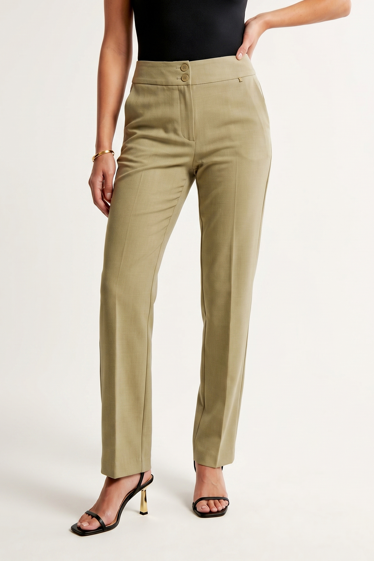Pantalón Camel en Polyester Twill para Mujer