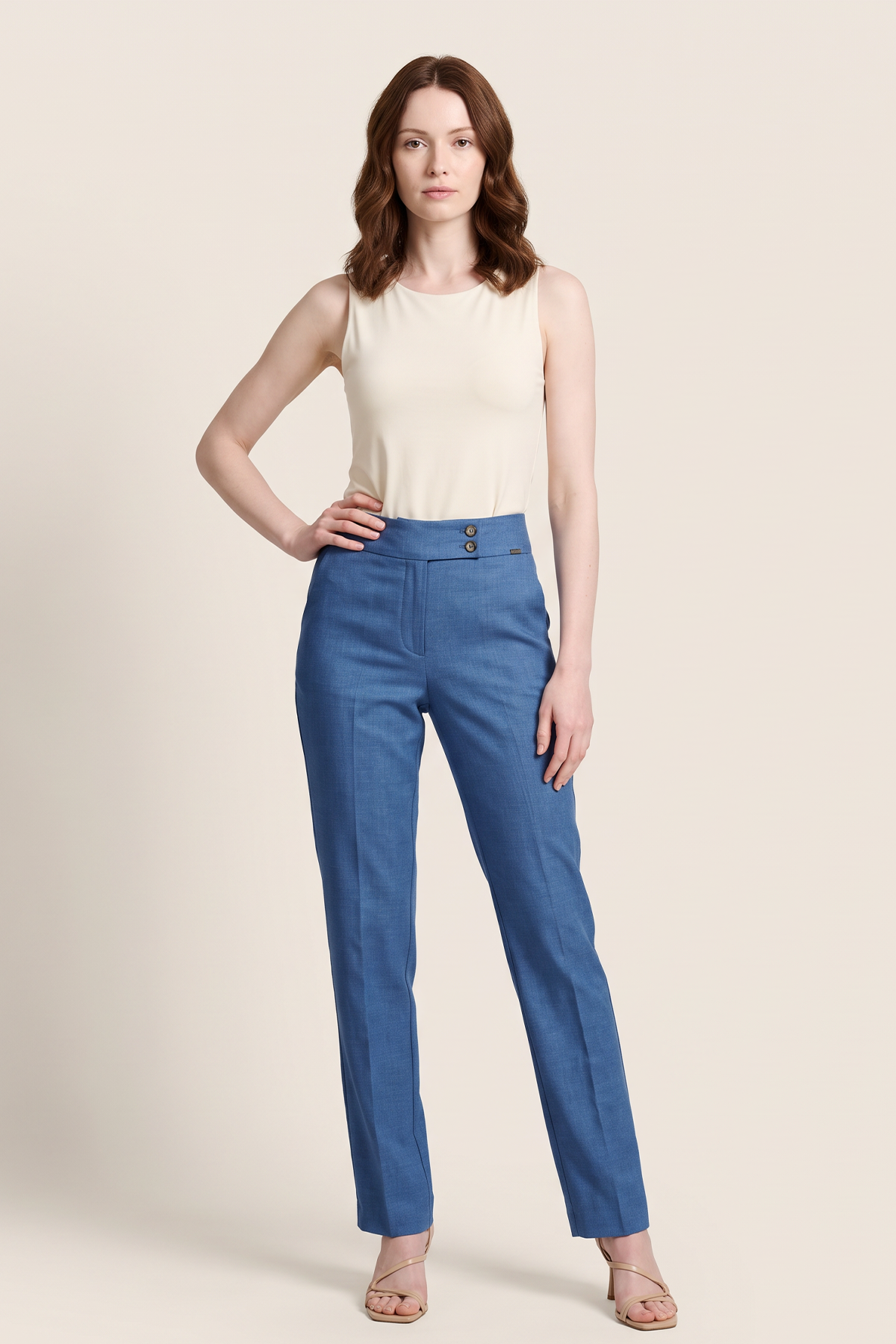 Pantalón en Lino Azul Índigo para Mujer