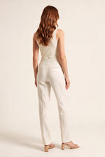 Pantalón en Lino Beige para Mujer