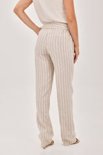 Pantalón Lino Rayas Negro