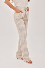 Pantalón Lino Rayas Negro