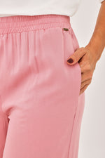 Pantalón Resortado Bolsillo Palo De Rosa