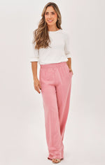 Pantalón Resortado Bolsillo Palo De Rosa