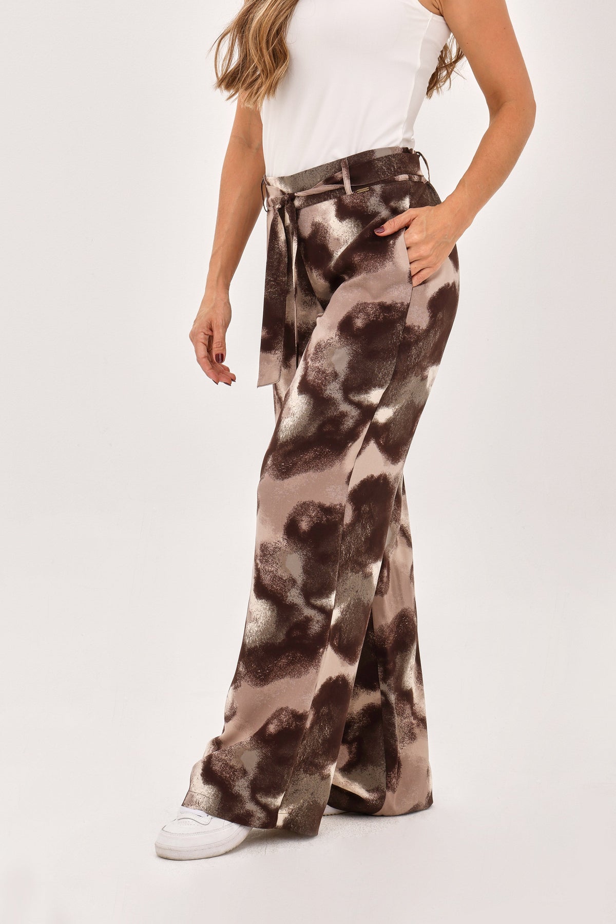 Pantalón Étnico Cinturón Café