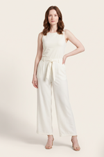 Pantalón en Polyester Twill Crudo para Mujer