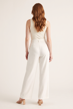 Pantalón en Polyester Twill Crudo para Mujer