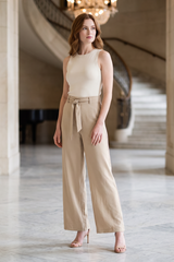 Pantalón en Polyester Twill Caqui para Mujer