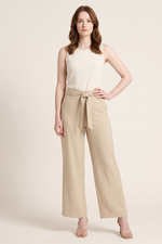 Pantalón en Polyester Twill Caqui para Mujer