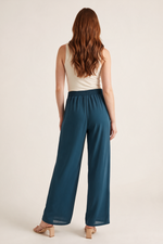 Pantalón en Chifon Azul Petróleo para Mujer
