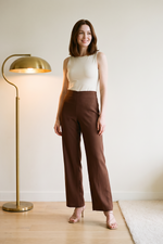 Pantalón en Chifón Café Claro para Mujer