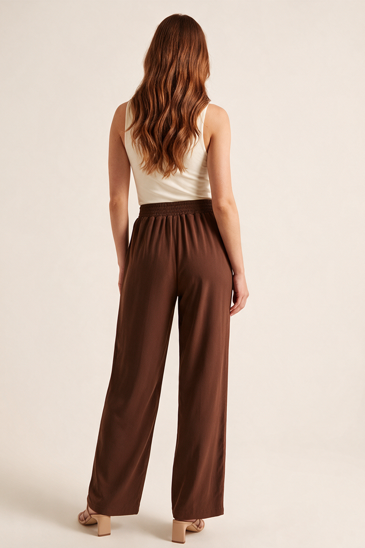Pantalón en Chifón Café Claro para Mujer