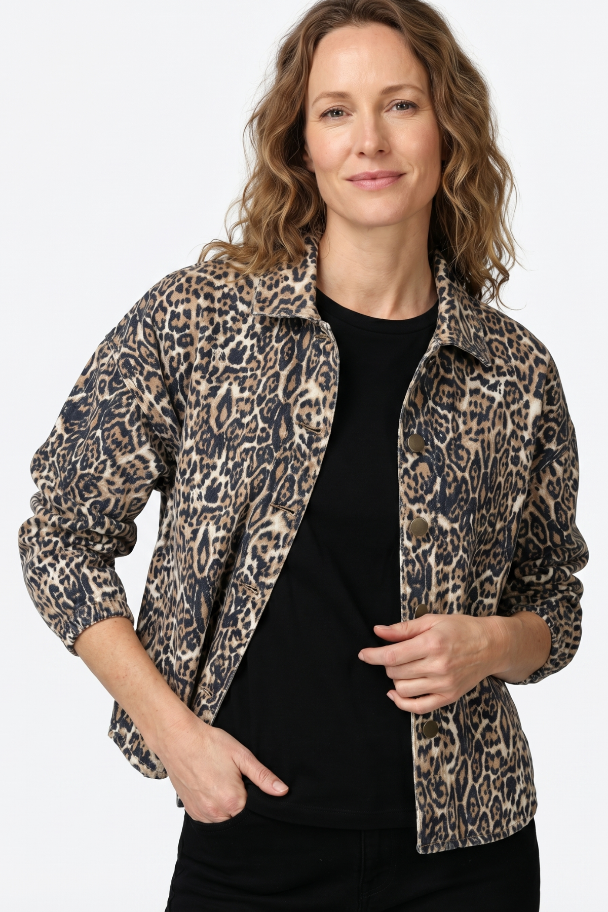 Chaqueta mangas elásticas en dril para mujer camel
