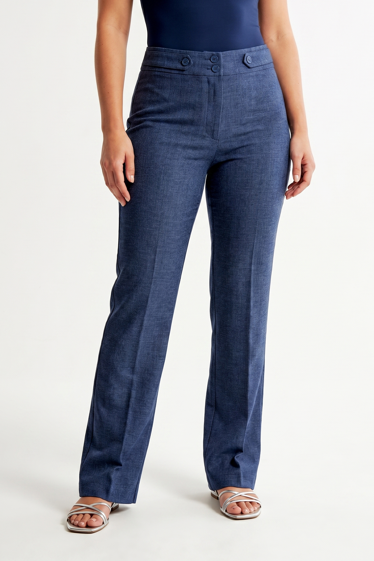 Pantalón Casual Azul Índigo en Poliéster para Mujer