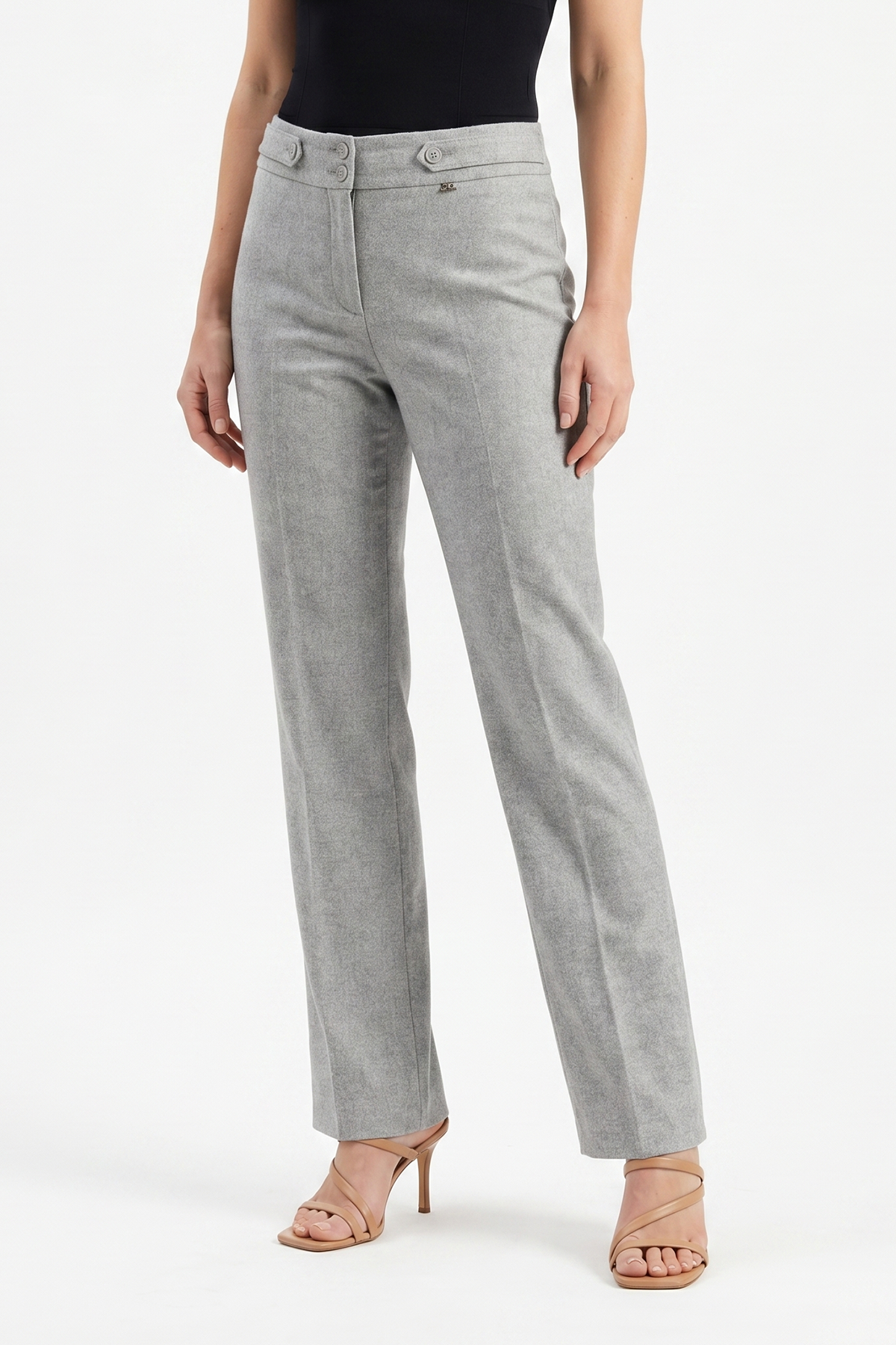 Pantalón Gris Claro en Poliéster para Mujer